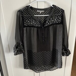 Daniel Rainn Black and White Patterned Blouse women’s size small